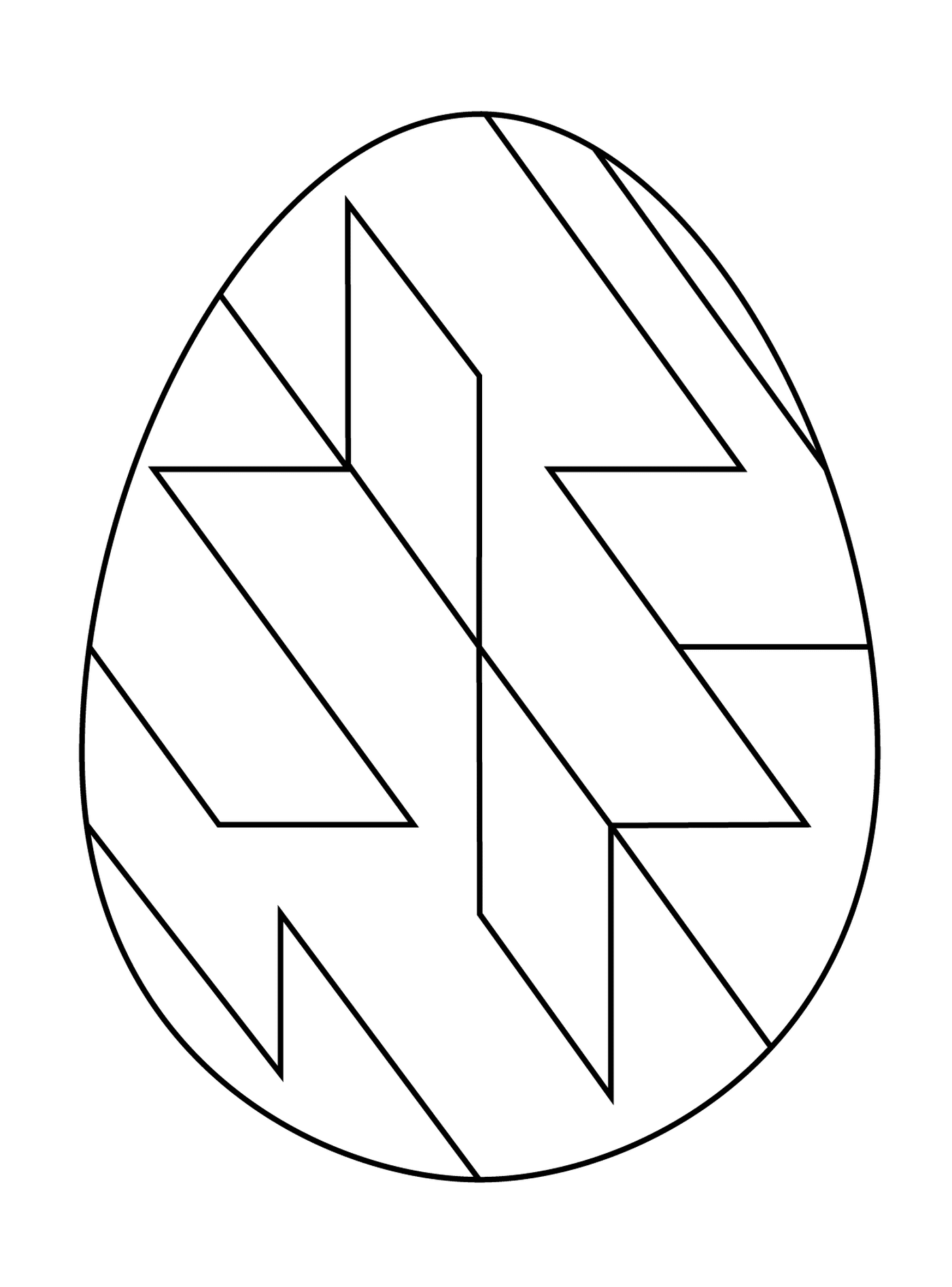  Easter egg with an abstract geometric pattern 