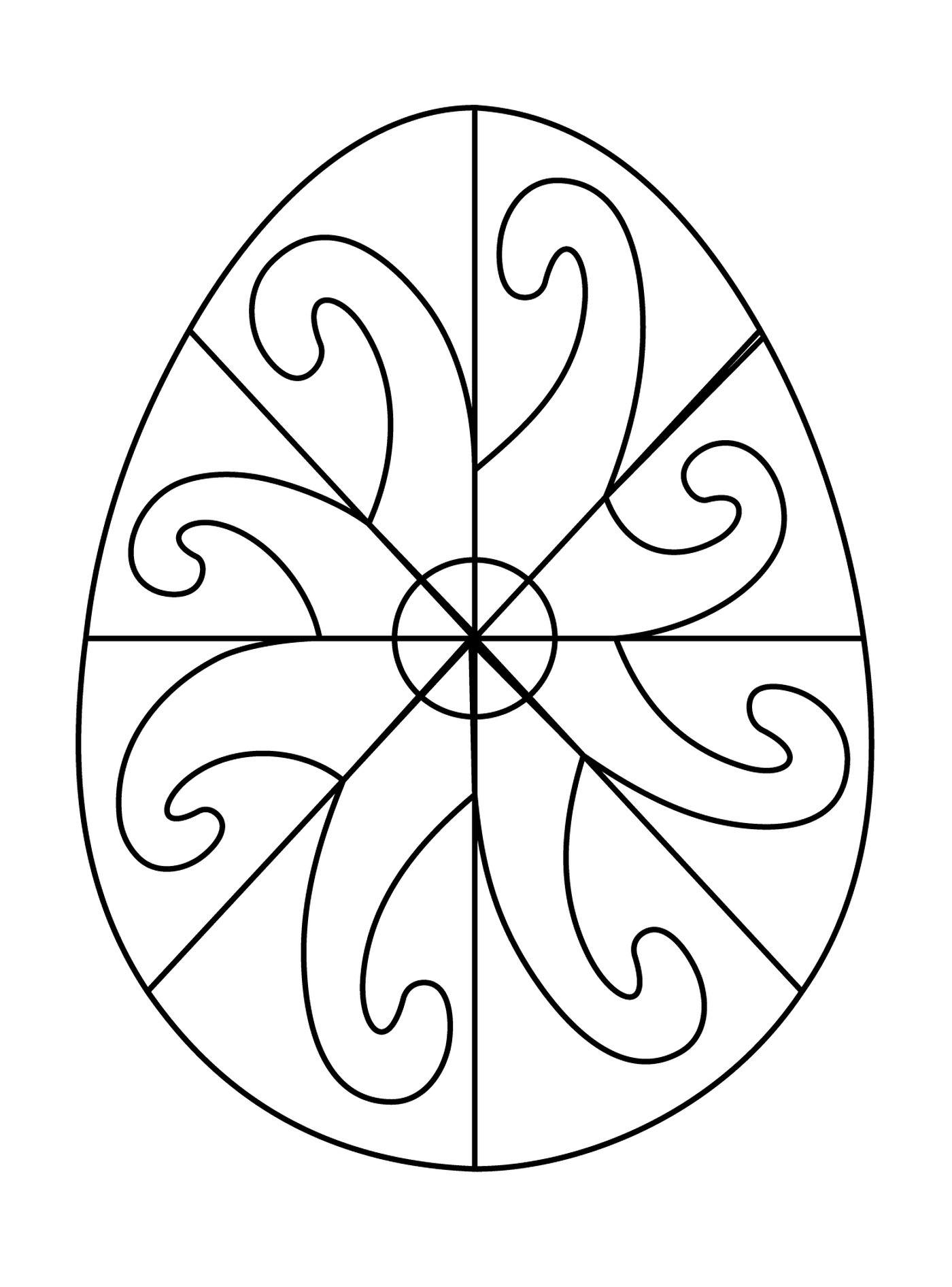  Easter egg with spiral pattern 