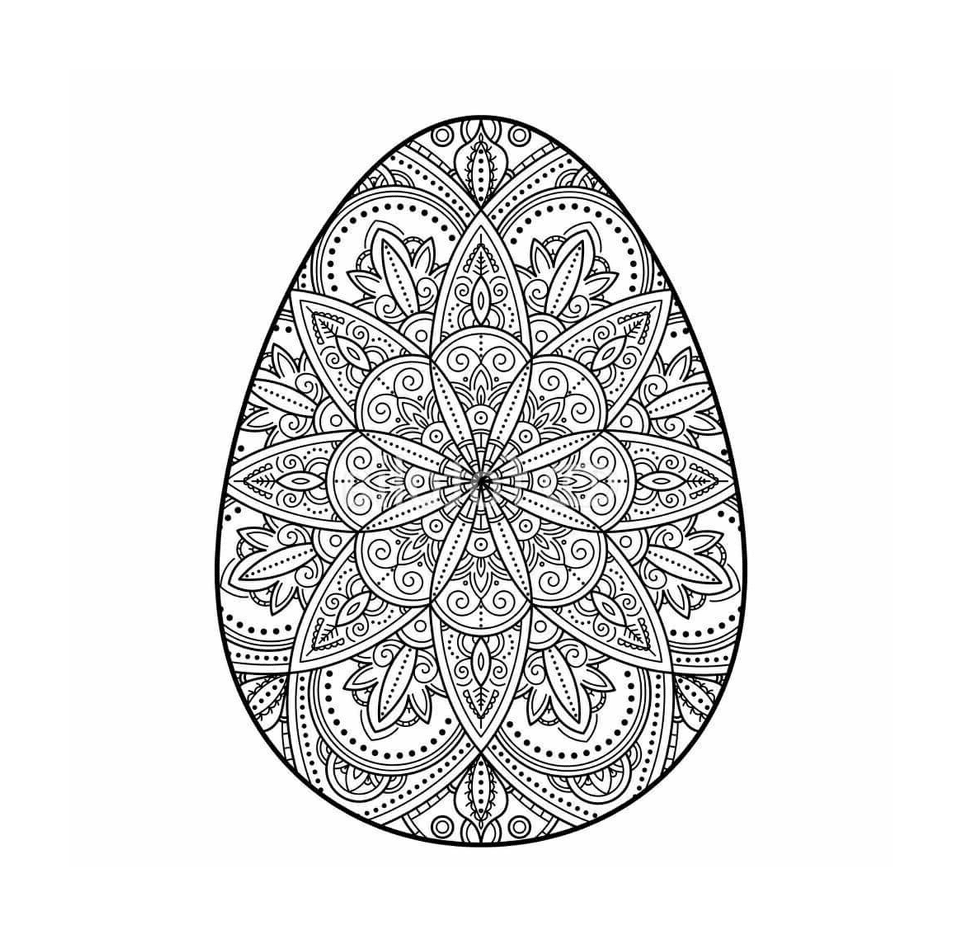  huevo floral mandala de Pascua 