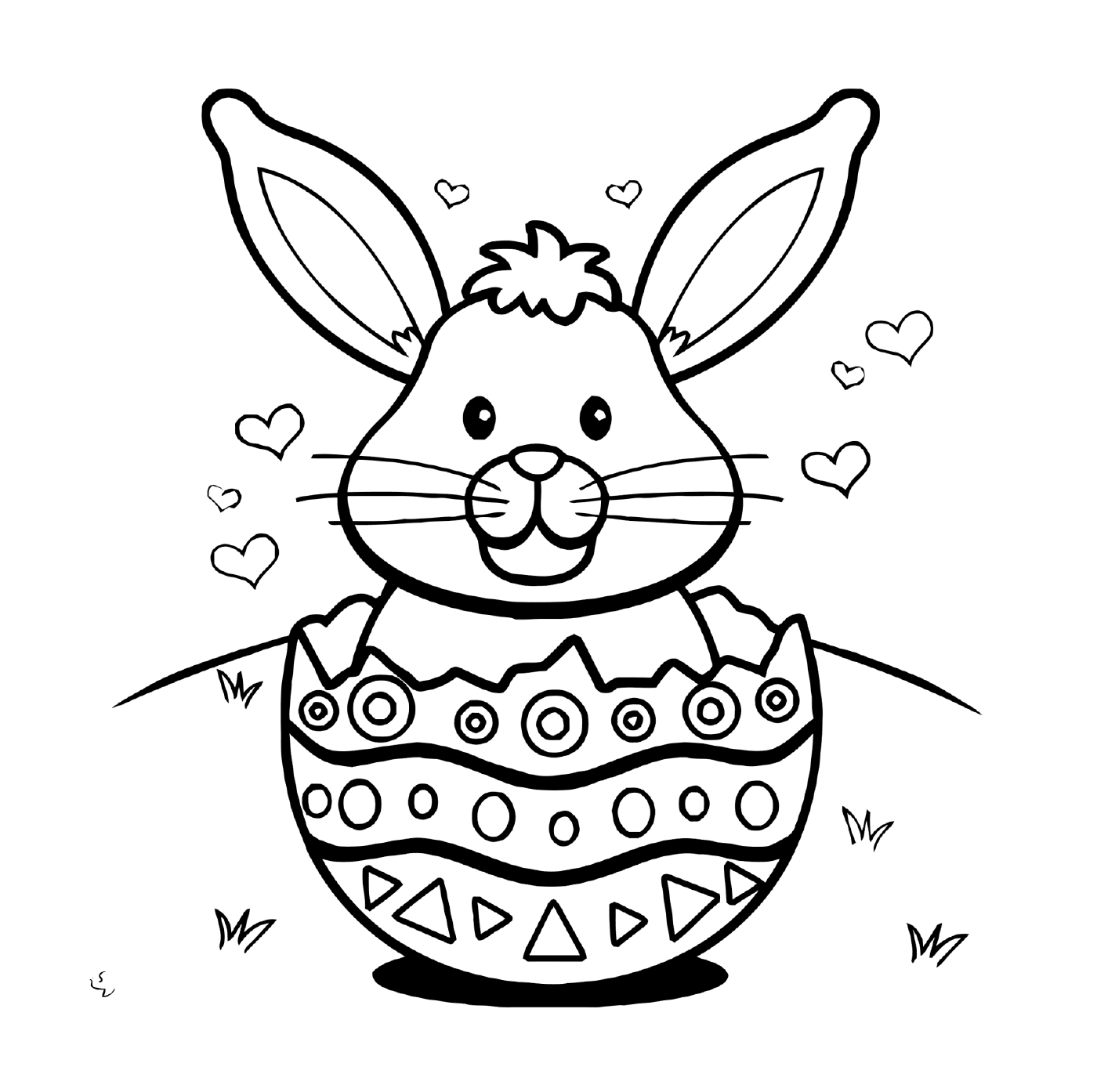 Un conejo de Pascua en un huevo 