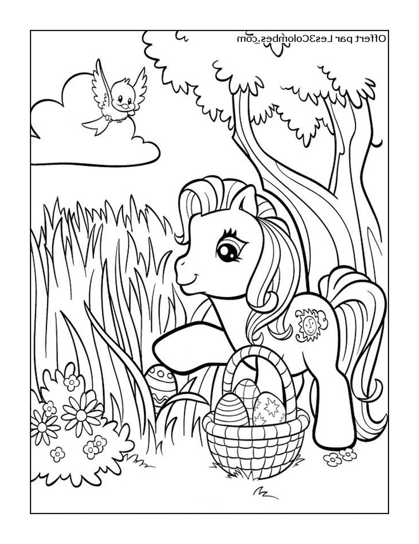  Ein kleines Pony im Gras 