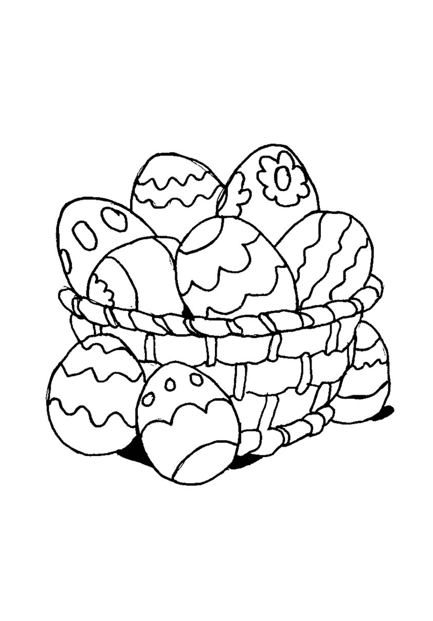  Una cesta llena de huevos de Pascua 