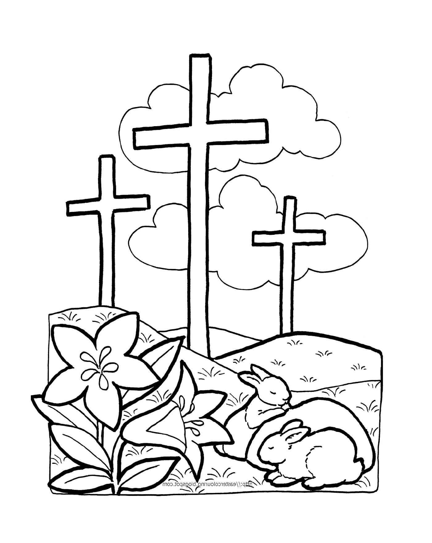  A cross and flowers 