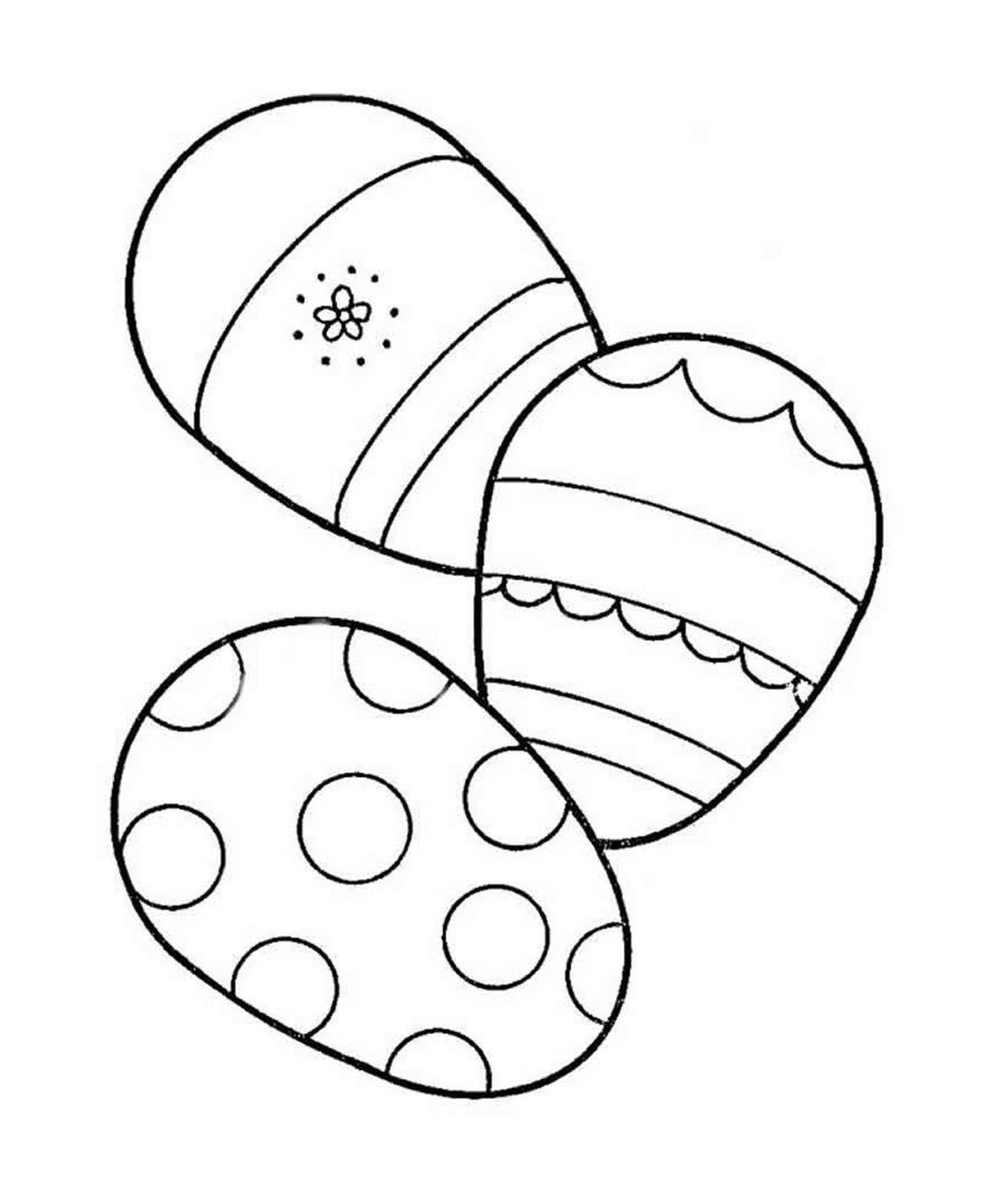  A group of three eggs drawn 