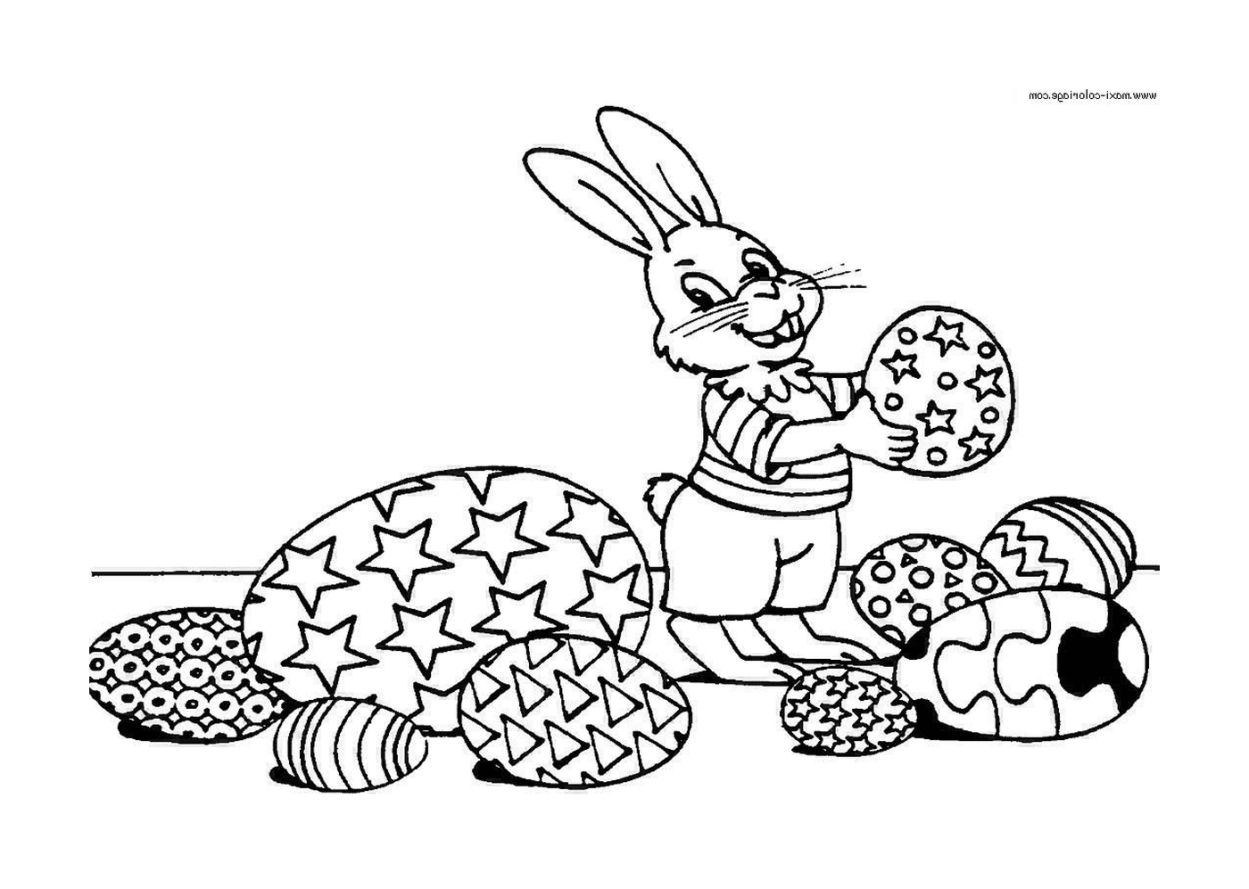  Un conejo sosteniendo una galleta en su mano 