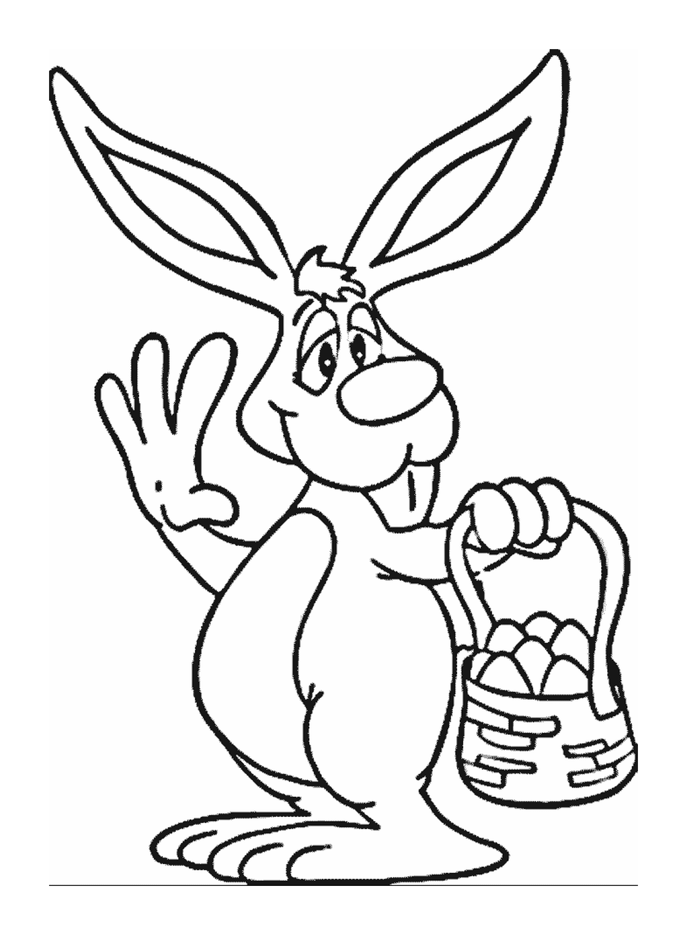  Rabbit with basket eggs 