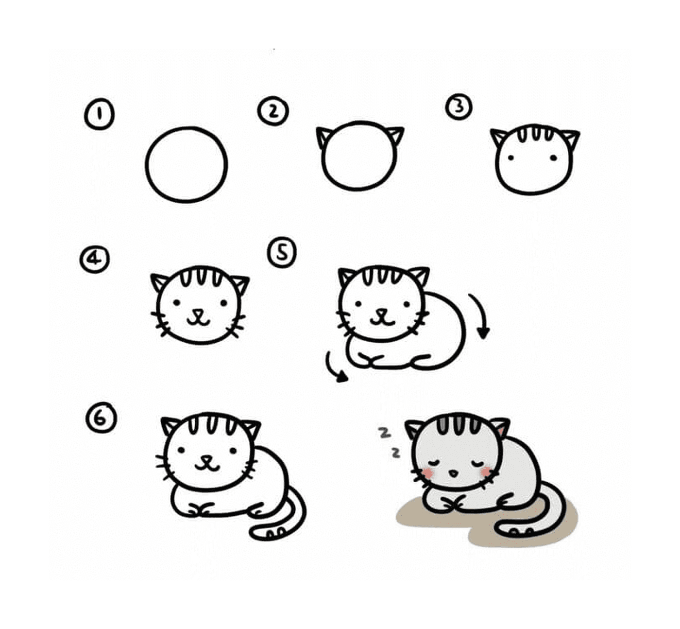  Как рисовать кошку шаг за шагом 