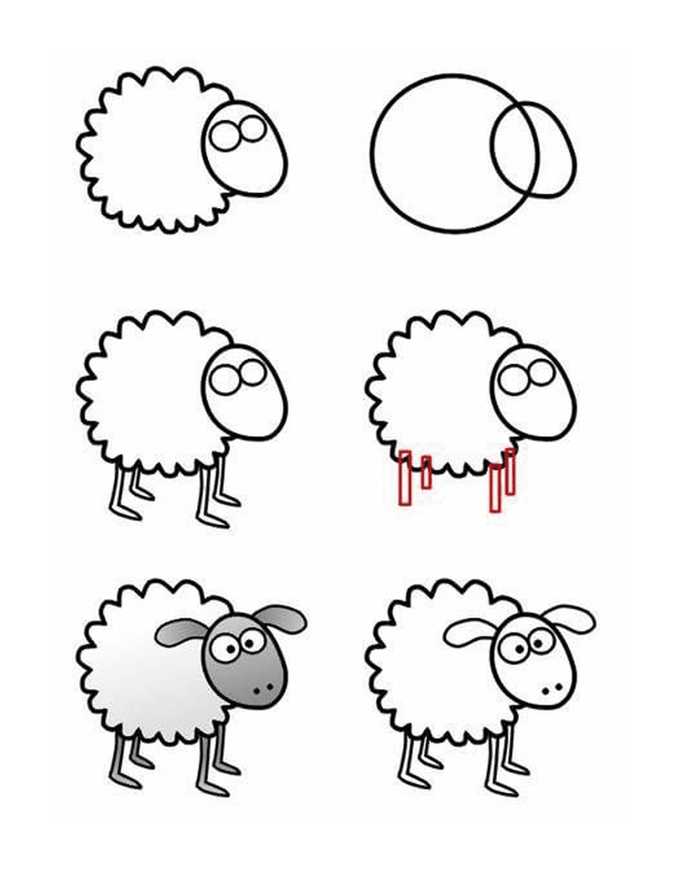  Wie man ein Schaf Schritt für Schritt zeichnet 