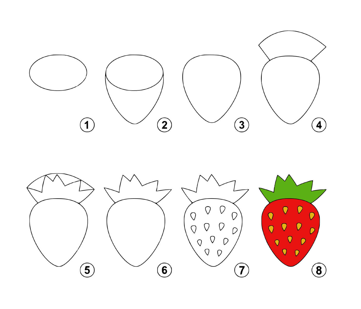  How to draw a strawberry step by step 
