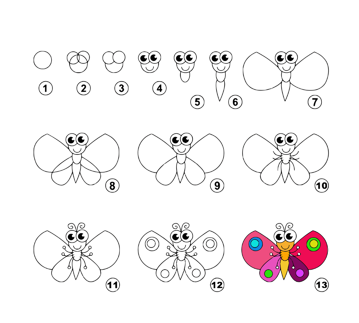  Cómo dibujar una mariposa fácilmente 