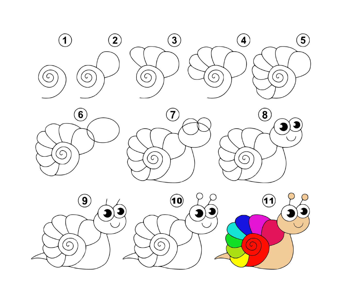  Come disegnare una lumaca facilmente 