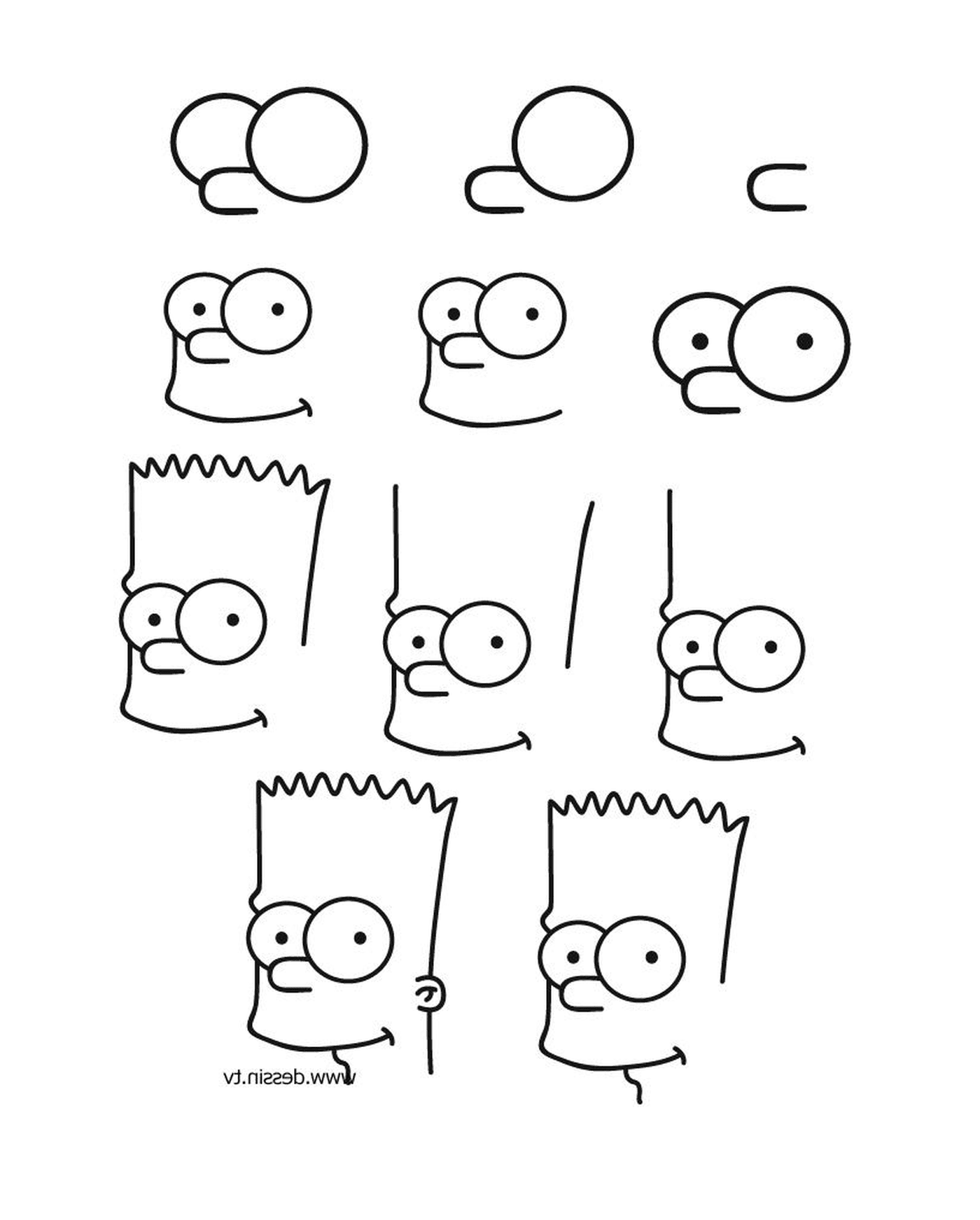  Una variedad de dibujos de Bart Simpson 