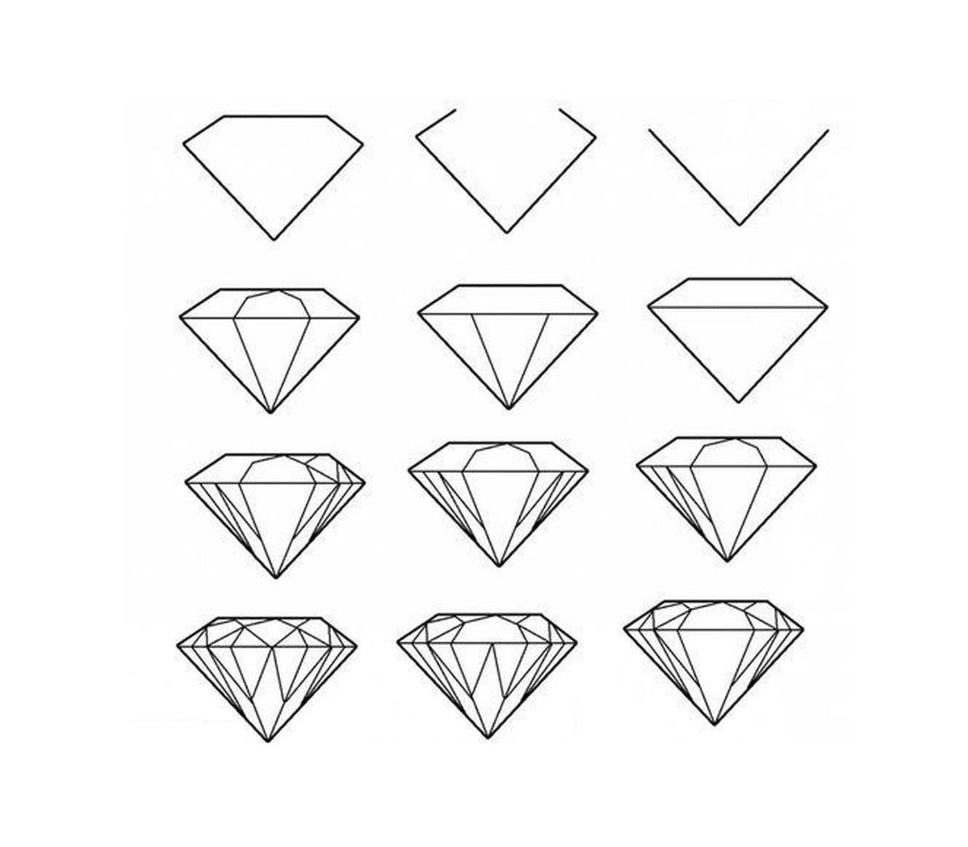  Una serie de dibujos de diamantes 
