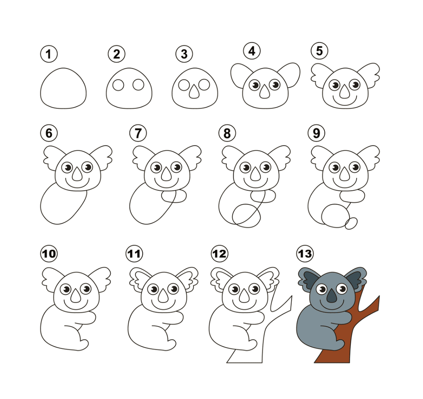  Как легко рисовать коалу 