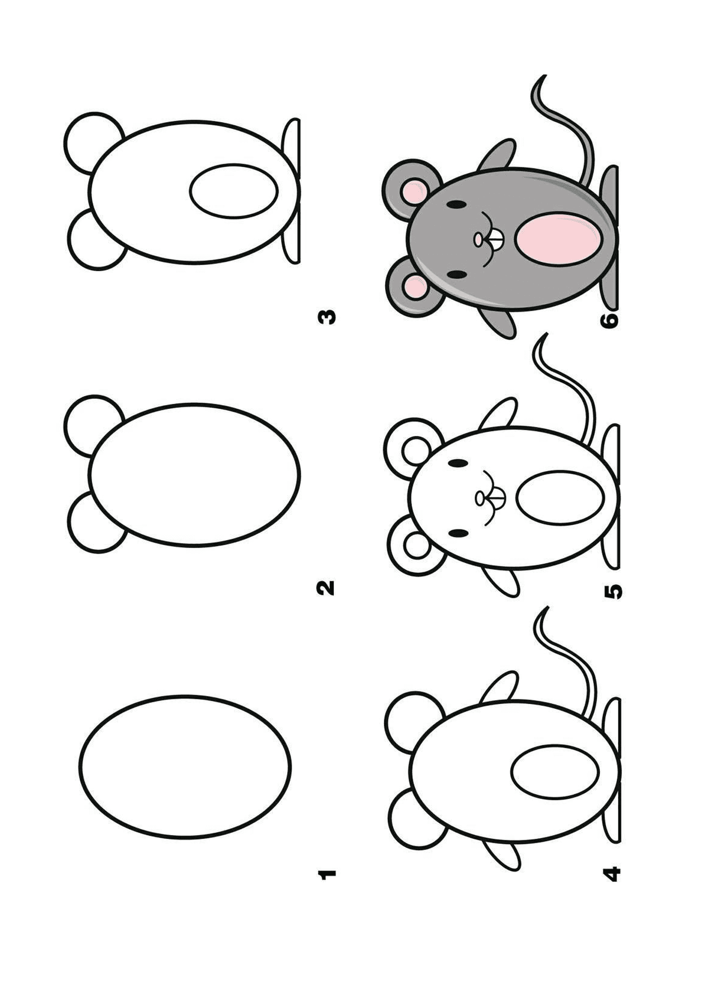  Как нарисовать мышь шаг за шагом 