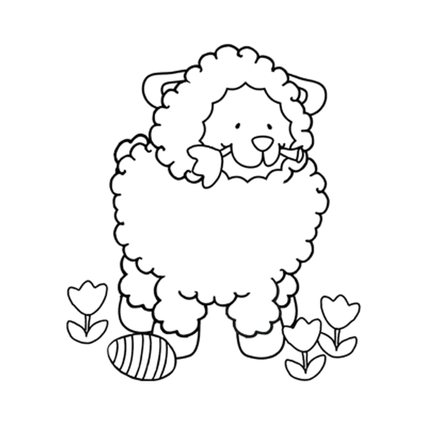  sheep egg Easter flowers 