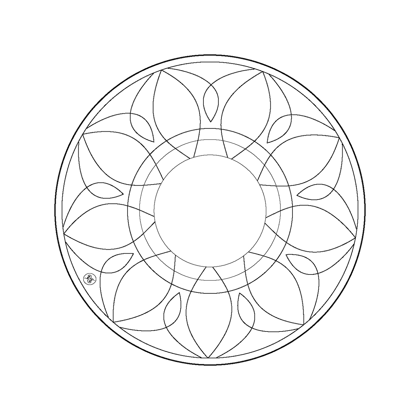  A circle with a floral motif 