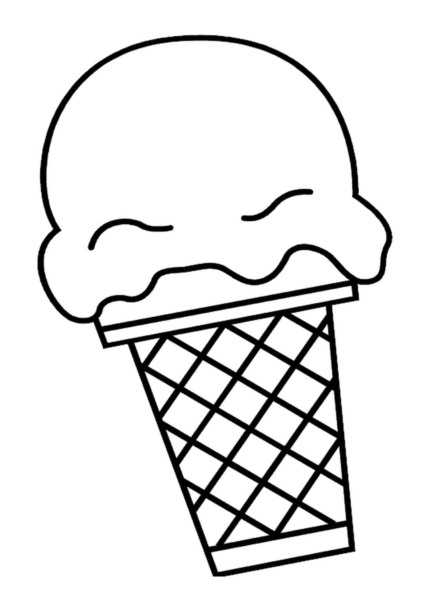  Un cono gelato con un morso 