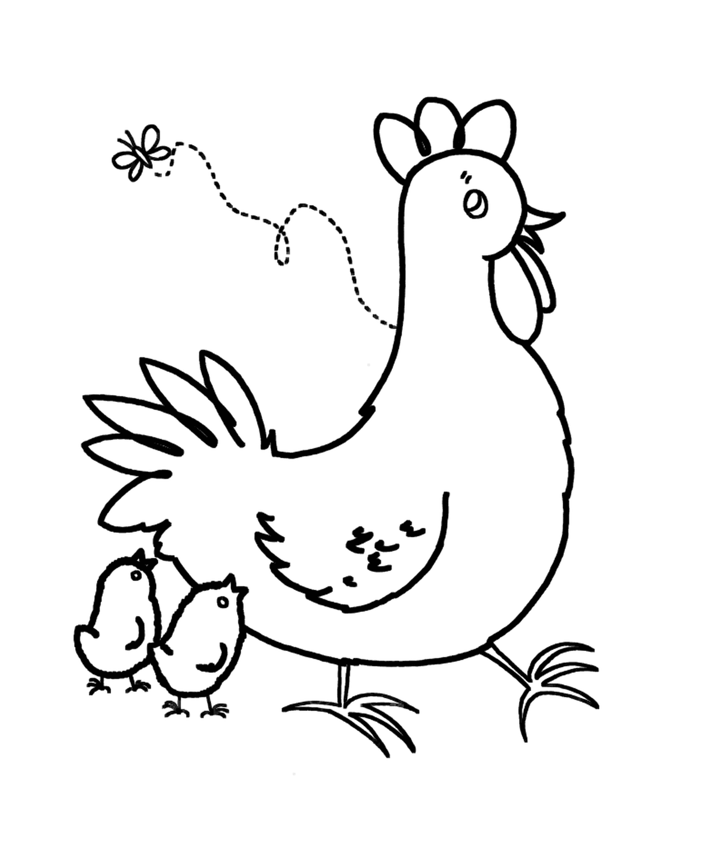 Huhn und Küken 