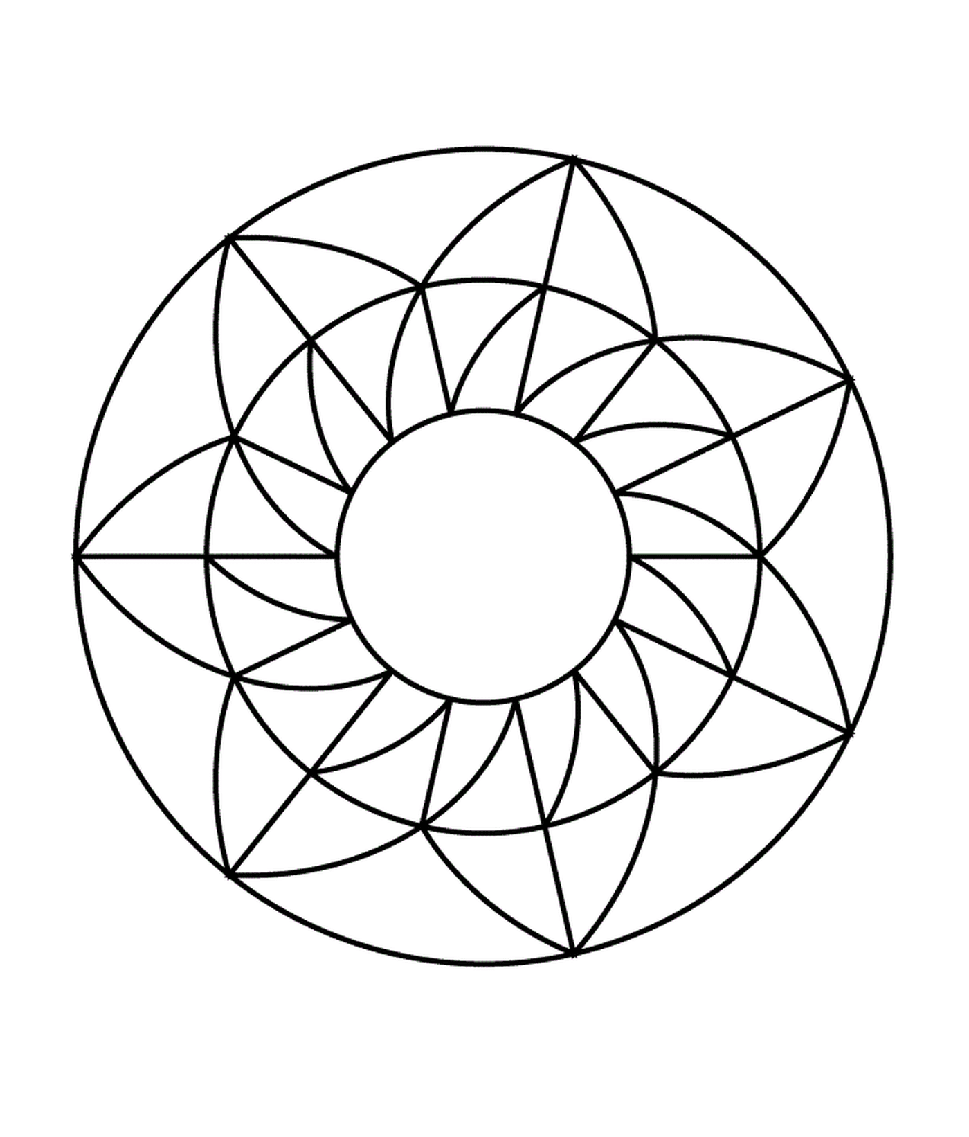  Un cerchio con un motivo geometrico al centro 