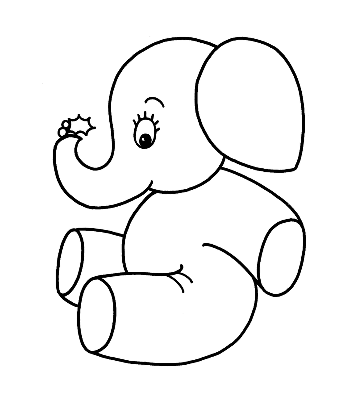  An elephant sitting 