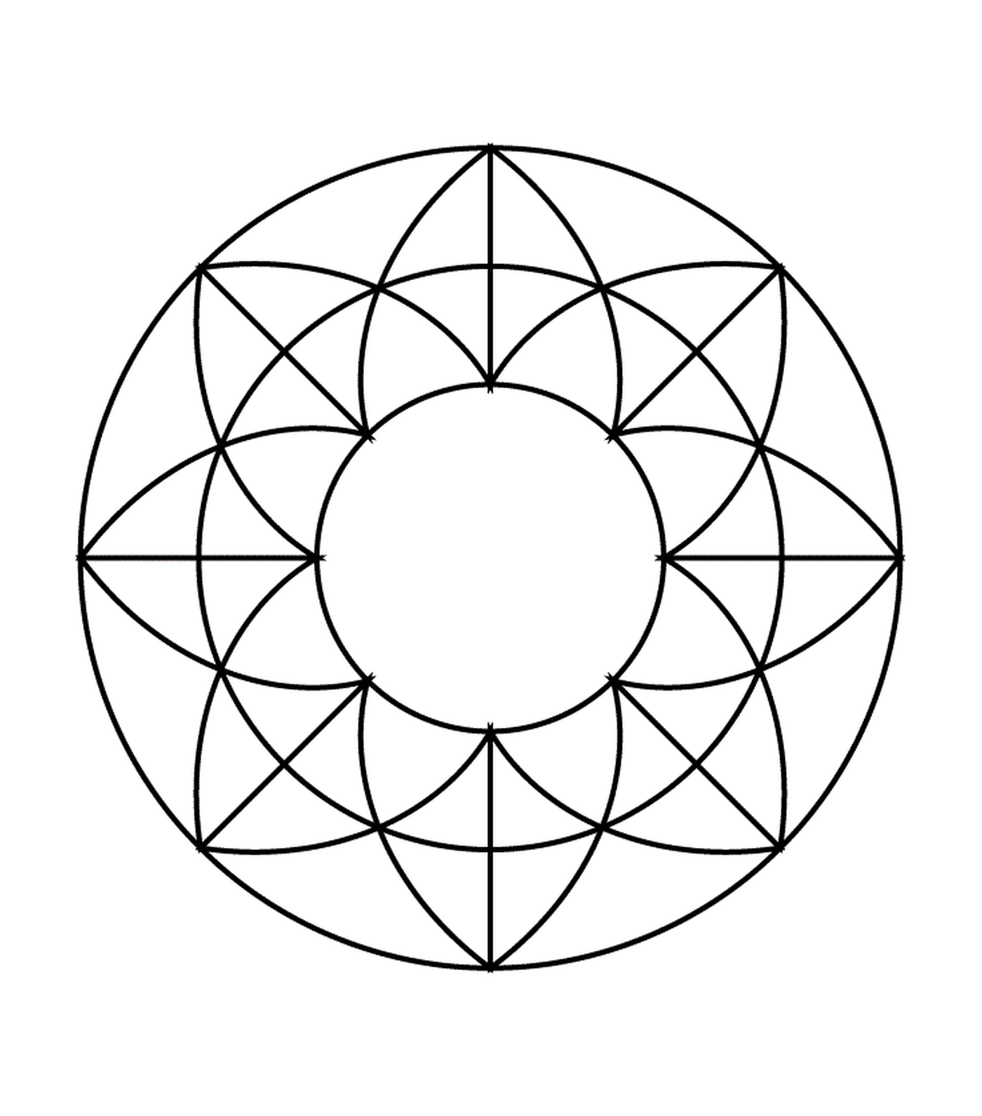  Un círculo con un patrón geométrico en el interior 