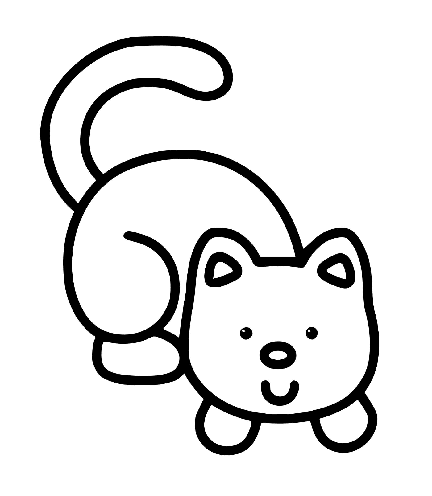  Un gatto facile da disegnare per i bimbi di 2 anni 
