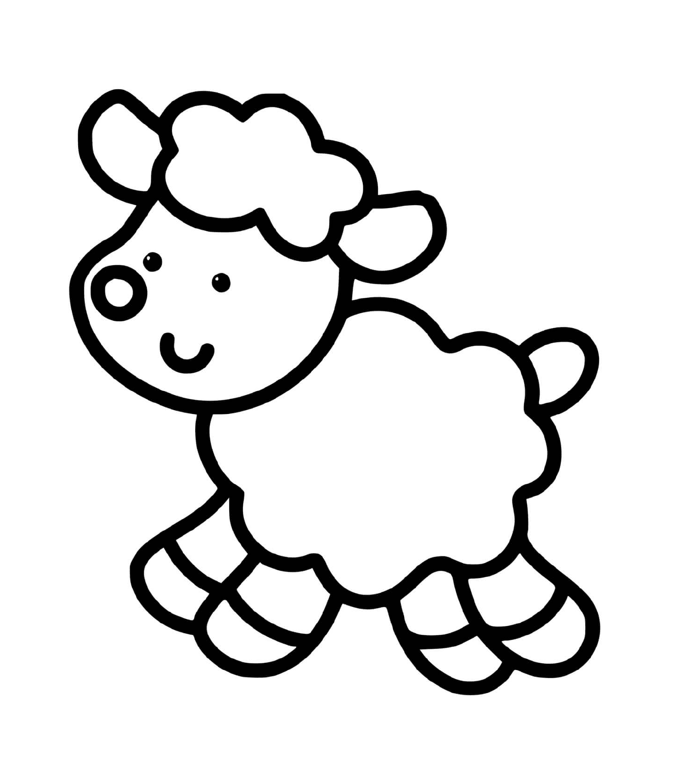  Una oveja fácil de dibujar para niños de 2 años 