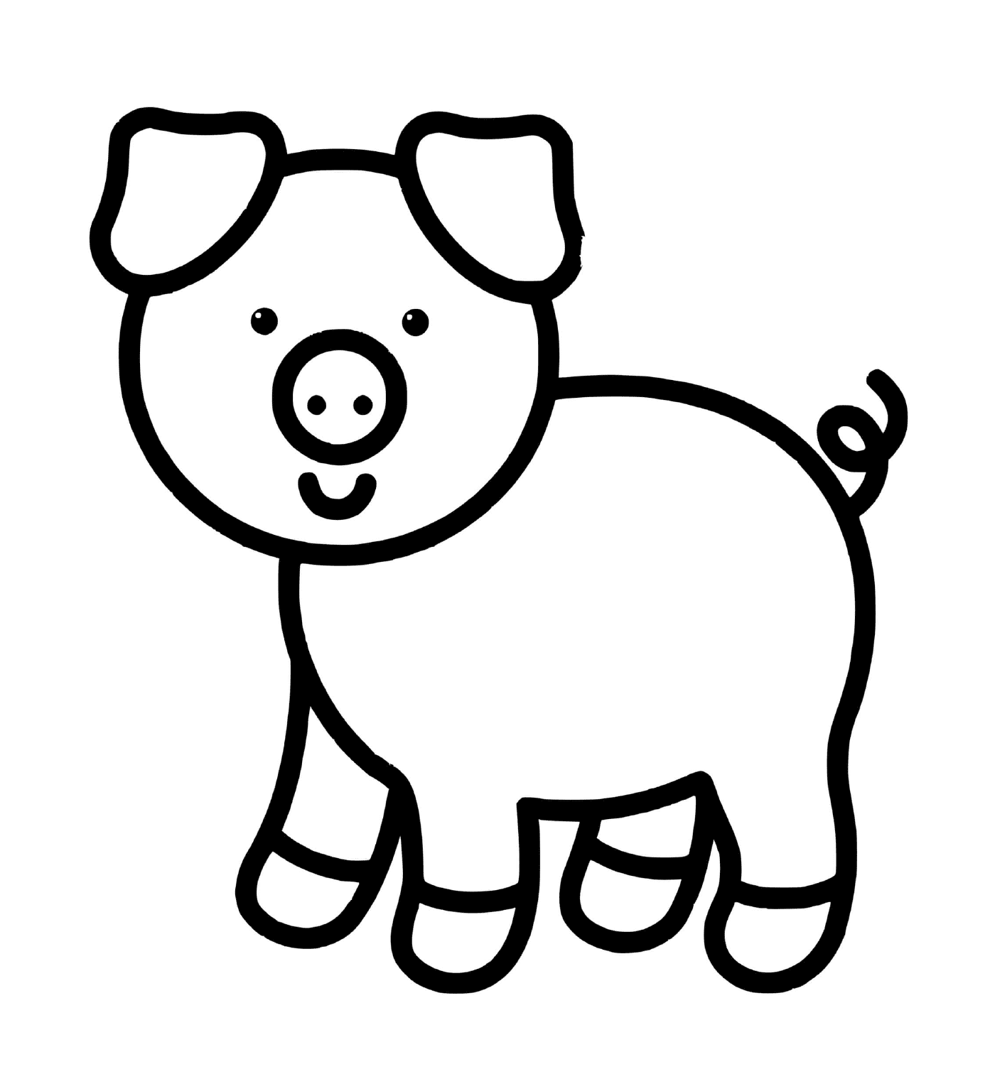  Un maiale facile da disegnare per i bimbi di 2 anni 
