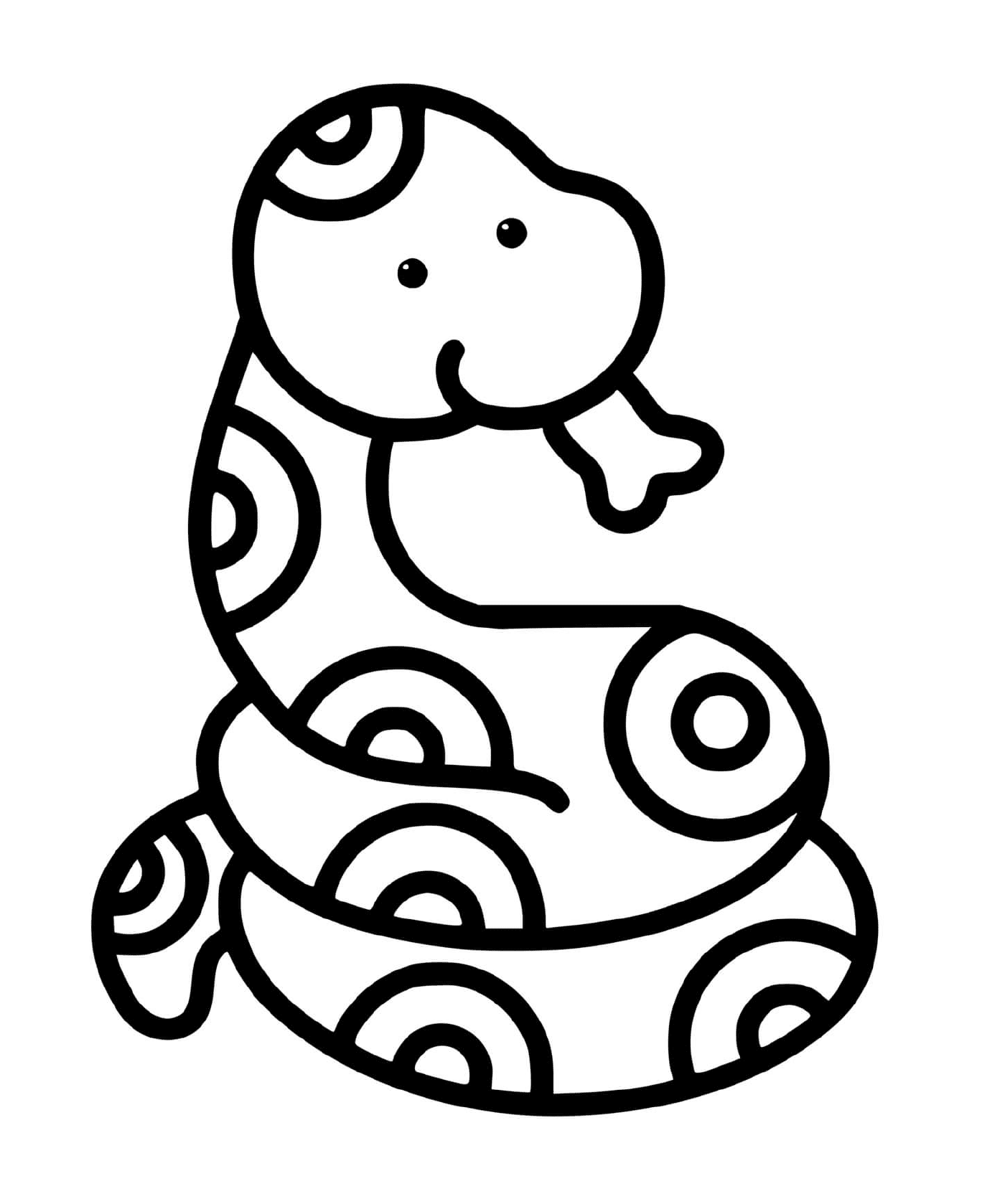  Una serpiente fácil de dibujar para niños de 2 años 