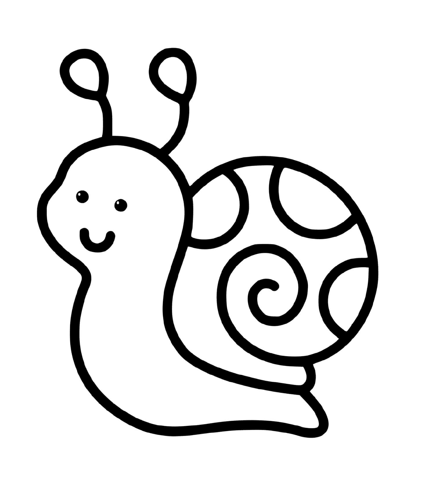  An easy to draw snail for 2-year-olds 