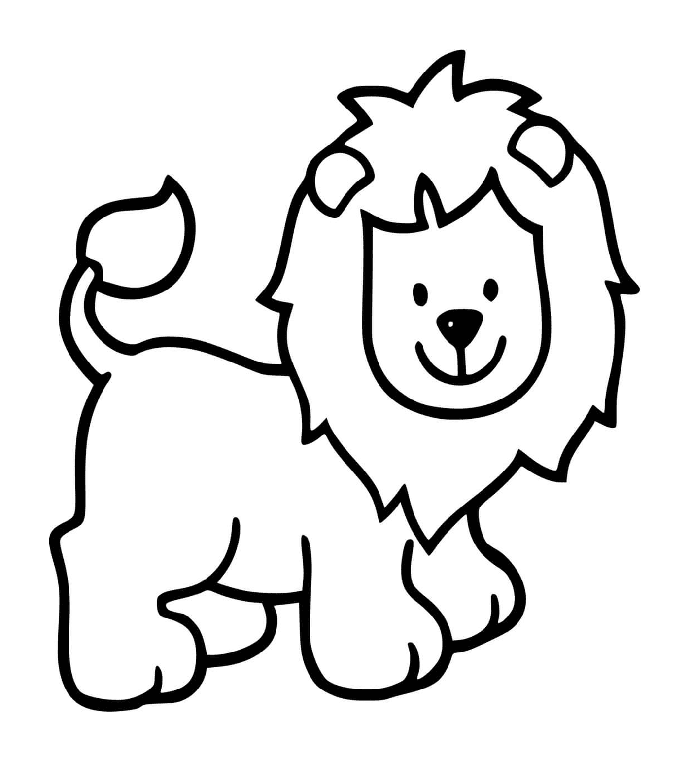  Un león fácil de dibujar para niños de 2 años 