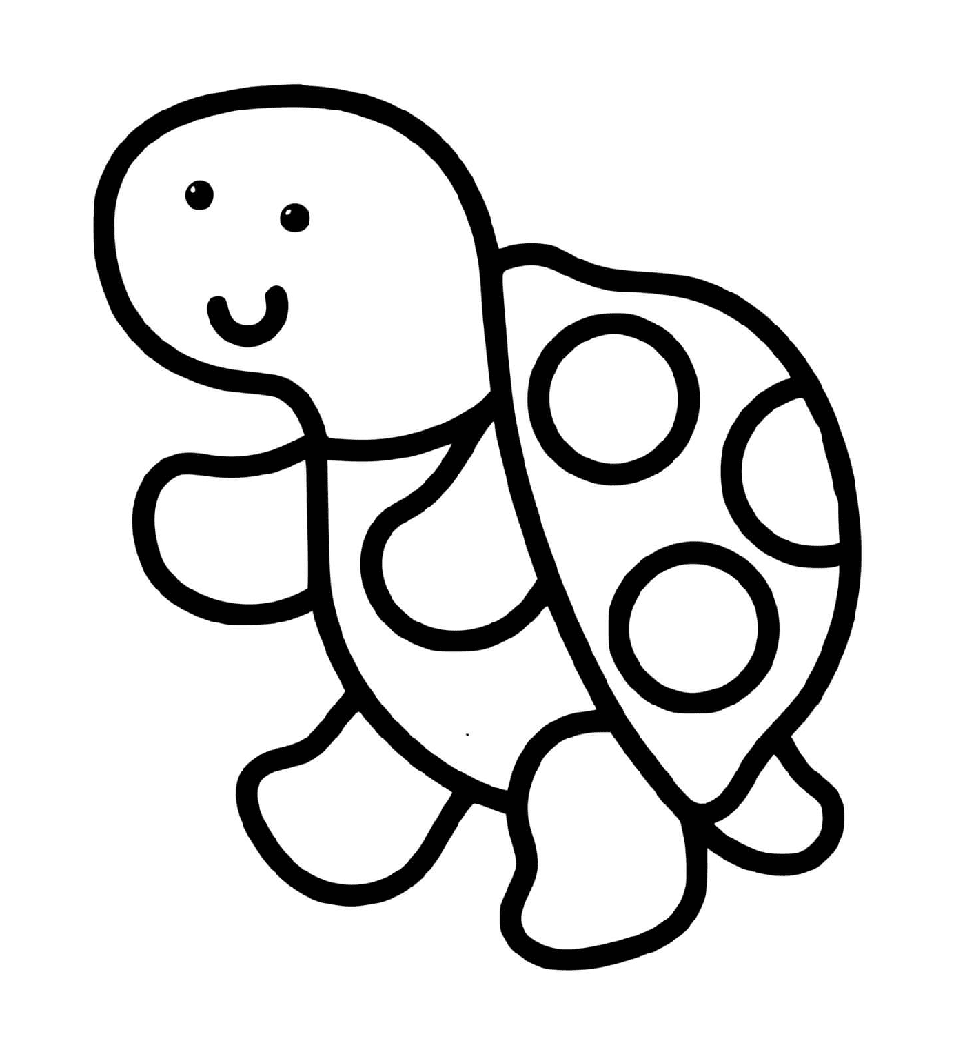  Eine leicht zu zeichnende Schildkröte für 2-Jährige 