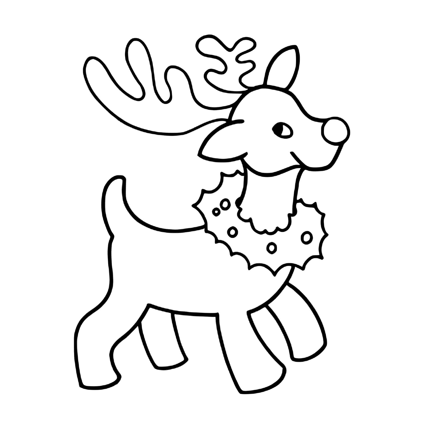 An easy to draw Christmas reindeer for kindergarten children 