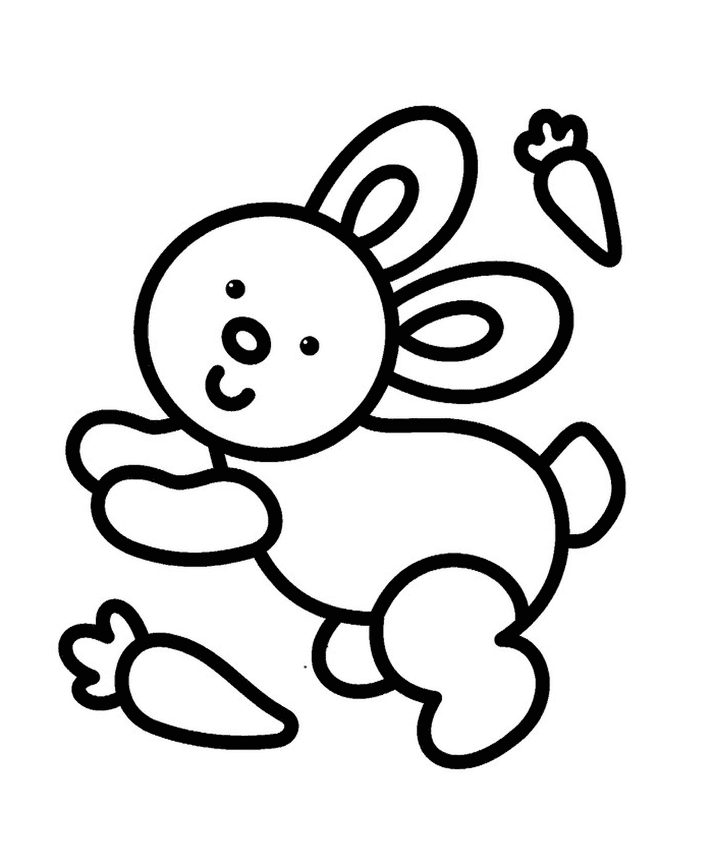  Un conejo fácil de dibujar para los niños de jardín de infantes 