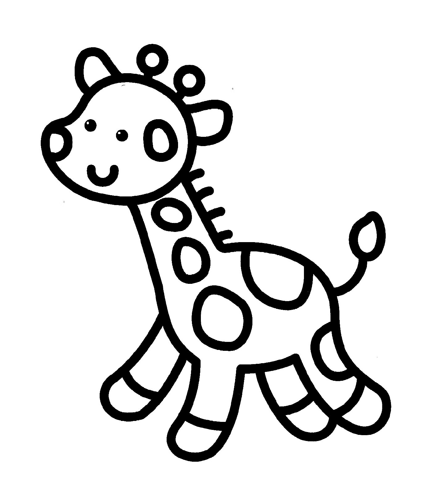  Una giraffa facile da disegnare per i bambini dell'asilo 
