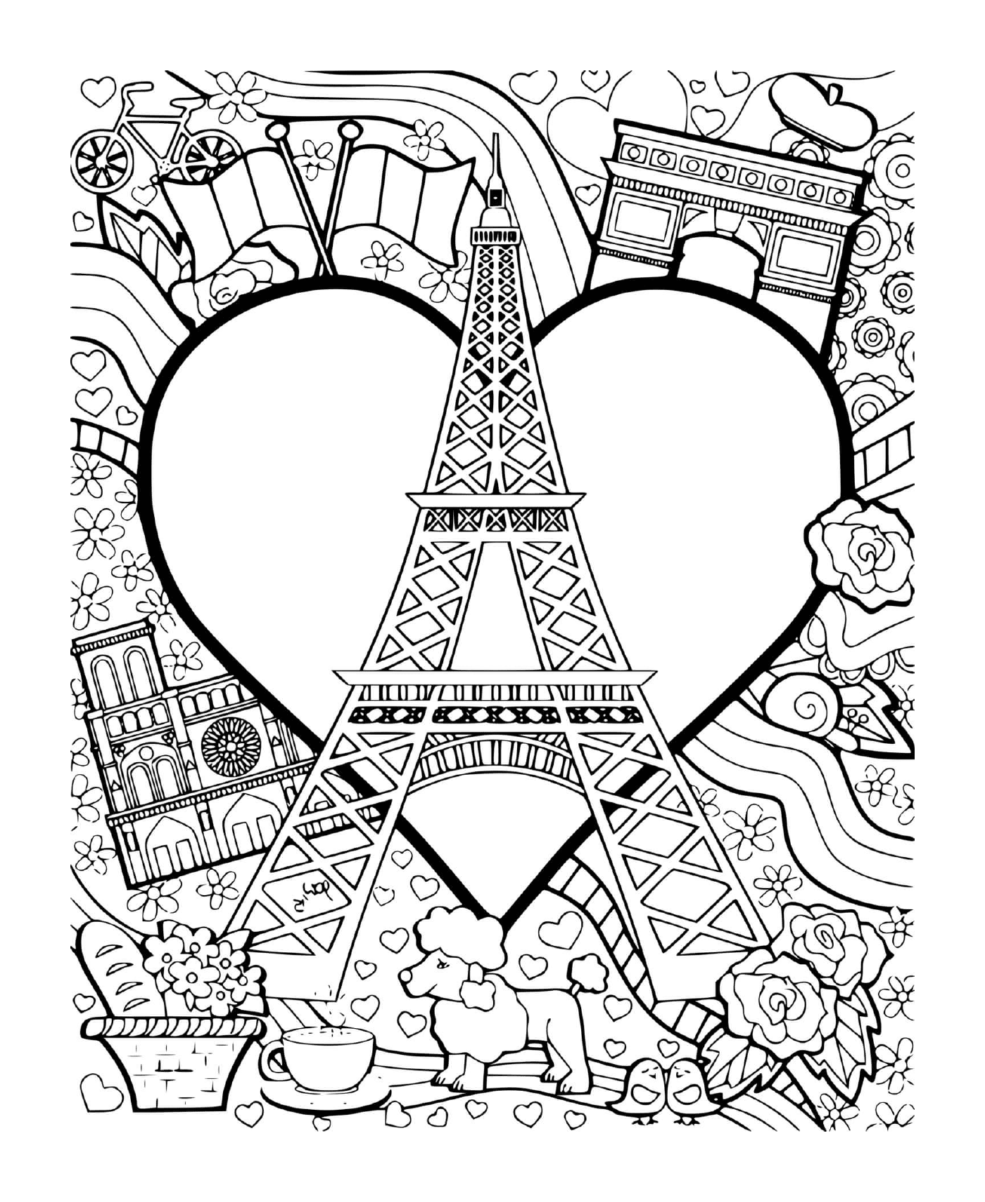  Мне нравится Париж, Эйфелева башня, Франция 