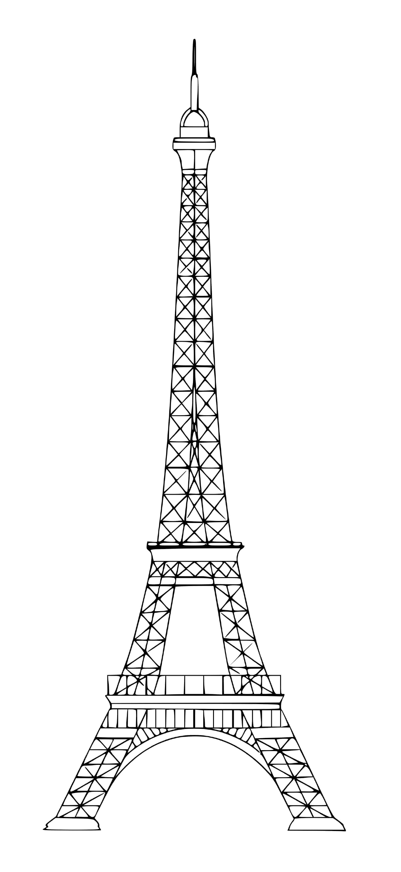  Torre Eiffel sencilla, silueta elegante 