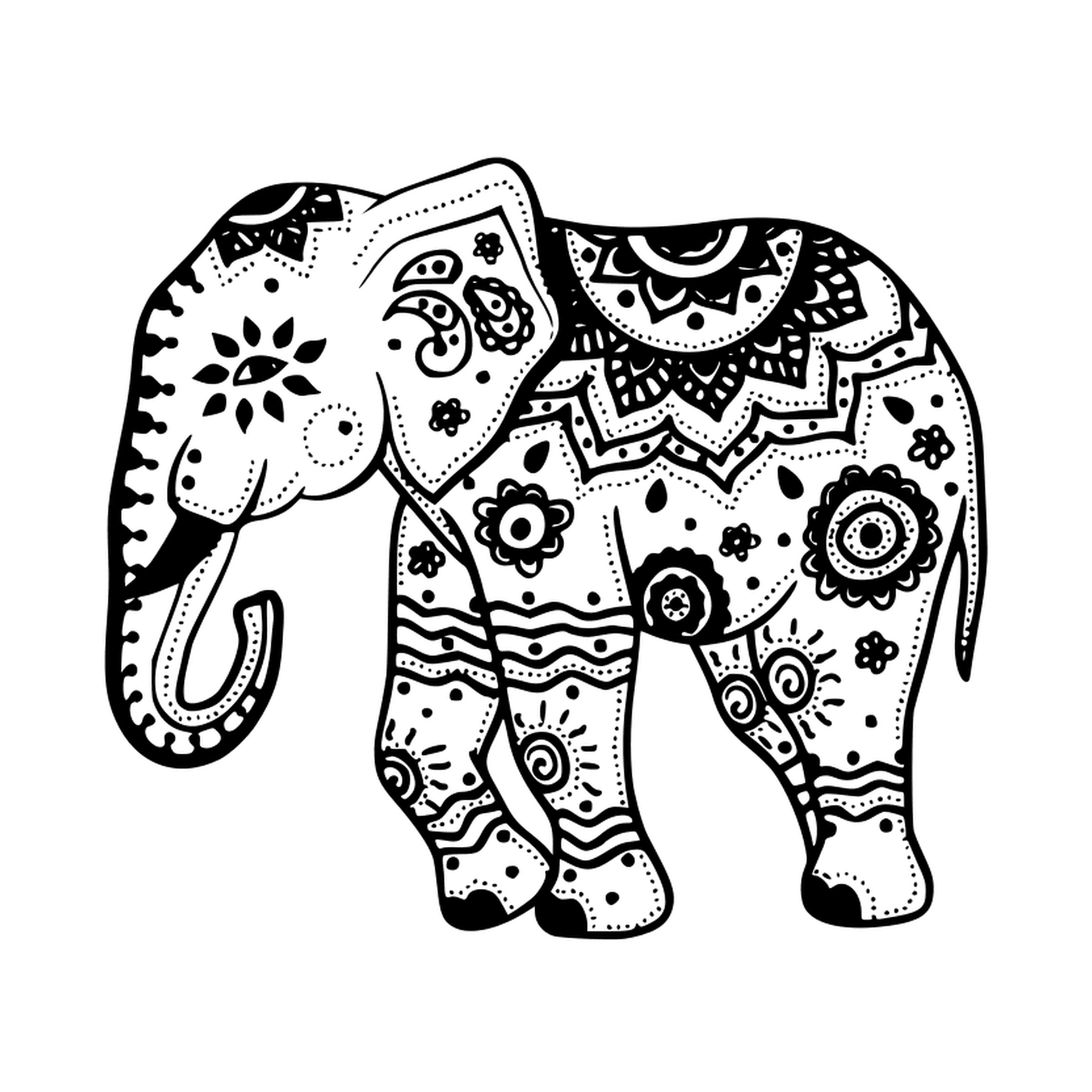 Elefante con motivos 