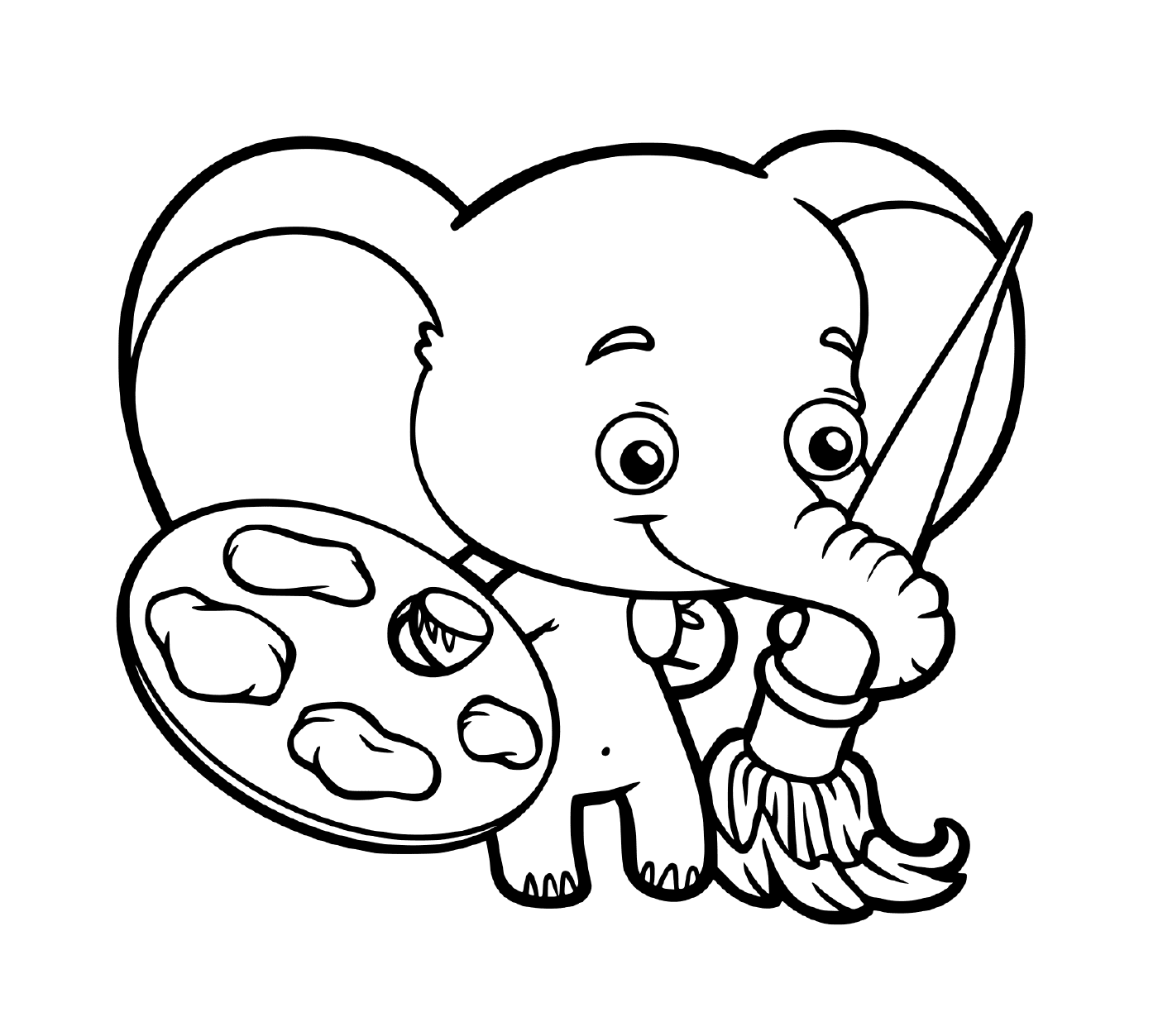  Pittura dell'elefante del bambino 