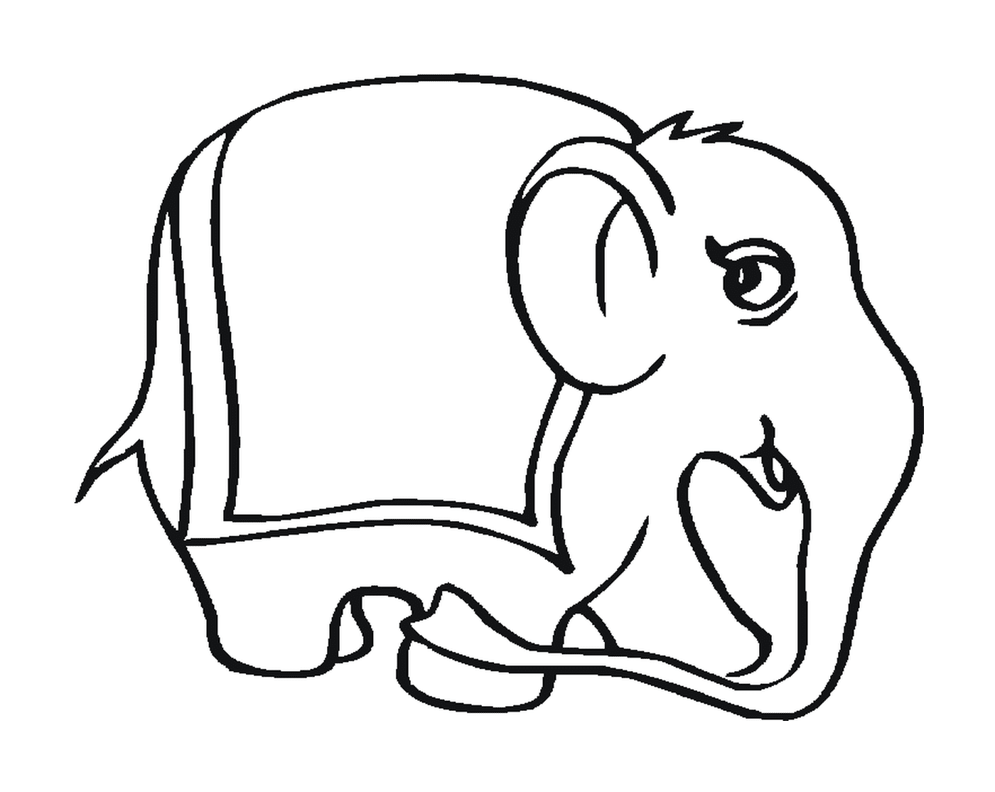  Ein Elefant mit einer sitzenden Silhouette 