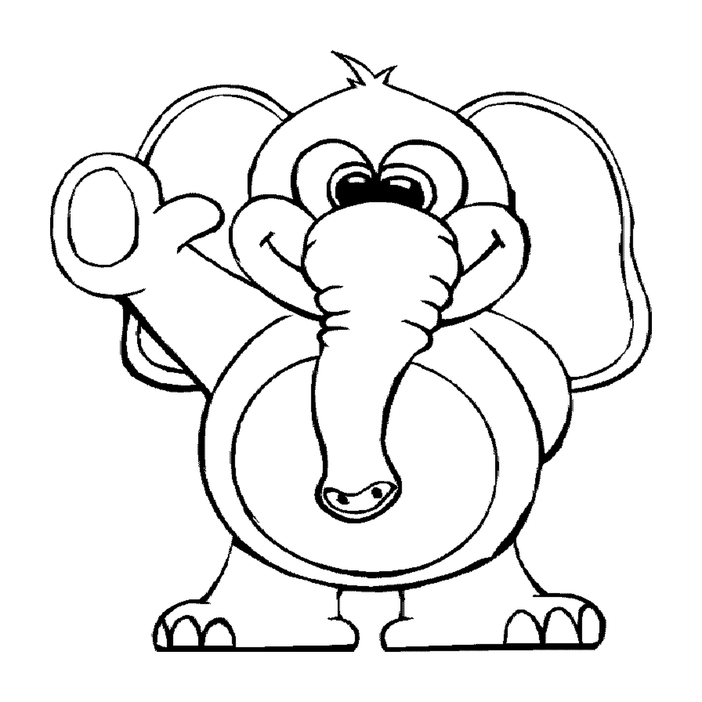  An elephant in a cartoon style 