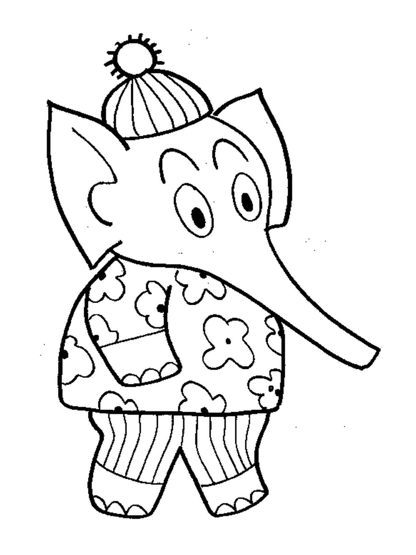  An elephant wearing a pajamas 