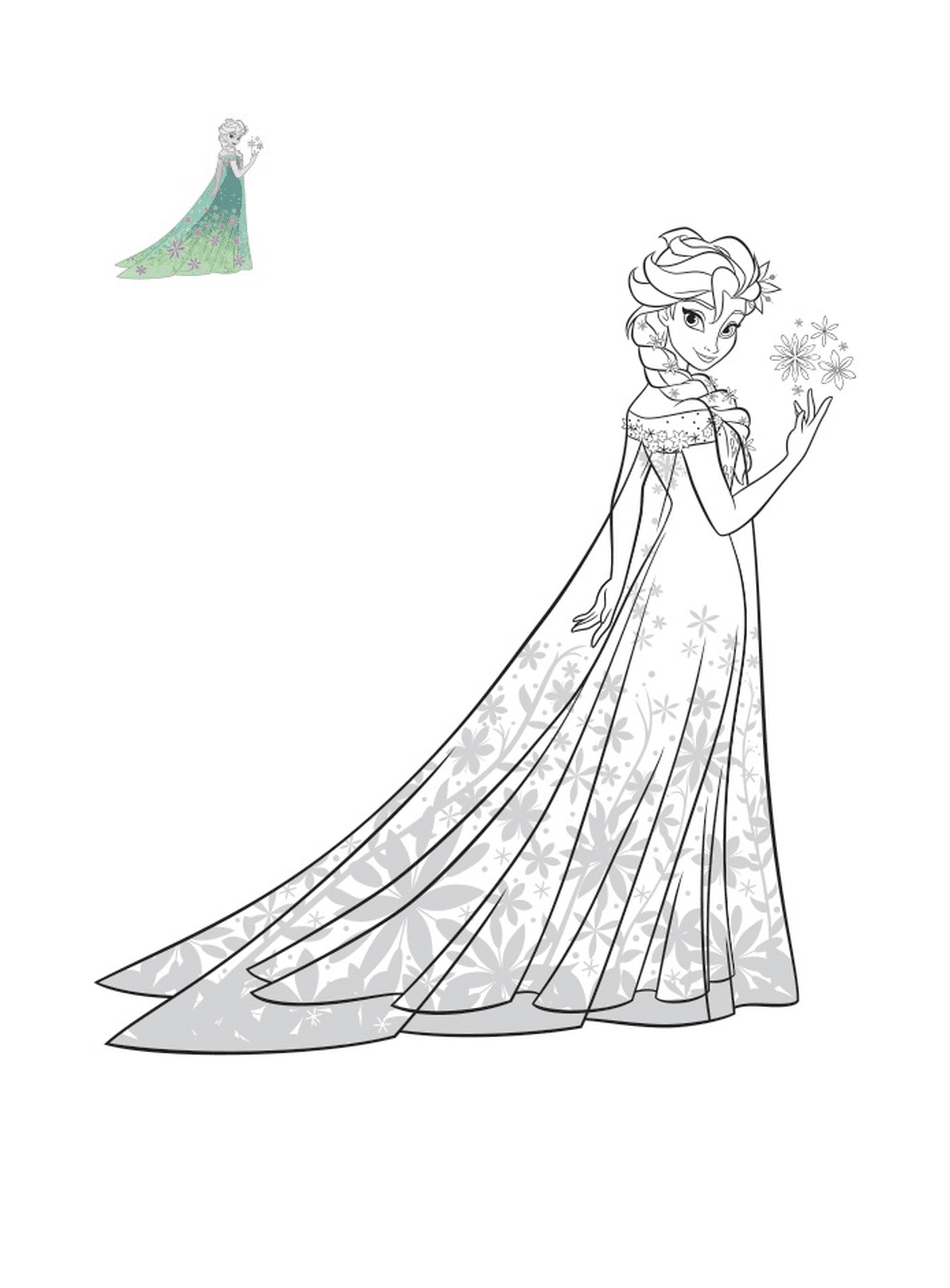  Elsa der Schneekönigin in einem exotischen Kleid 