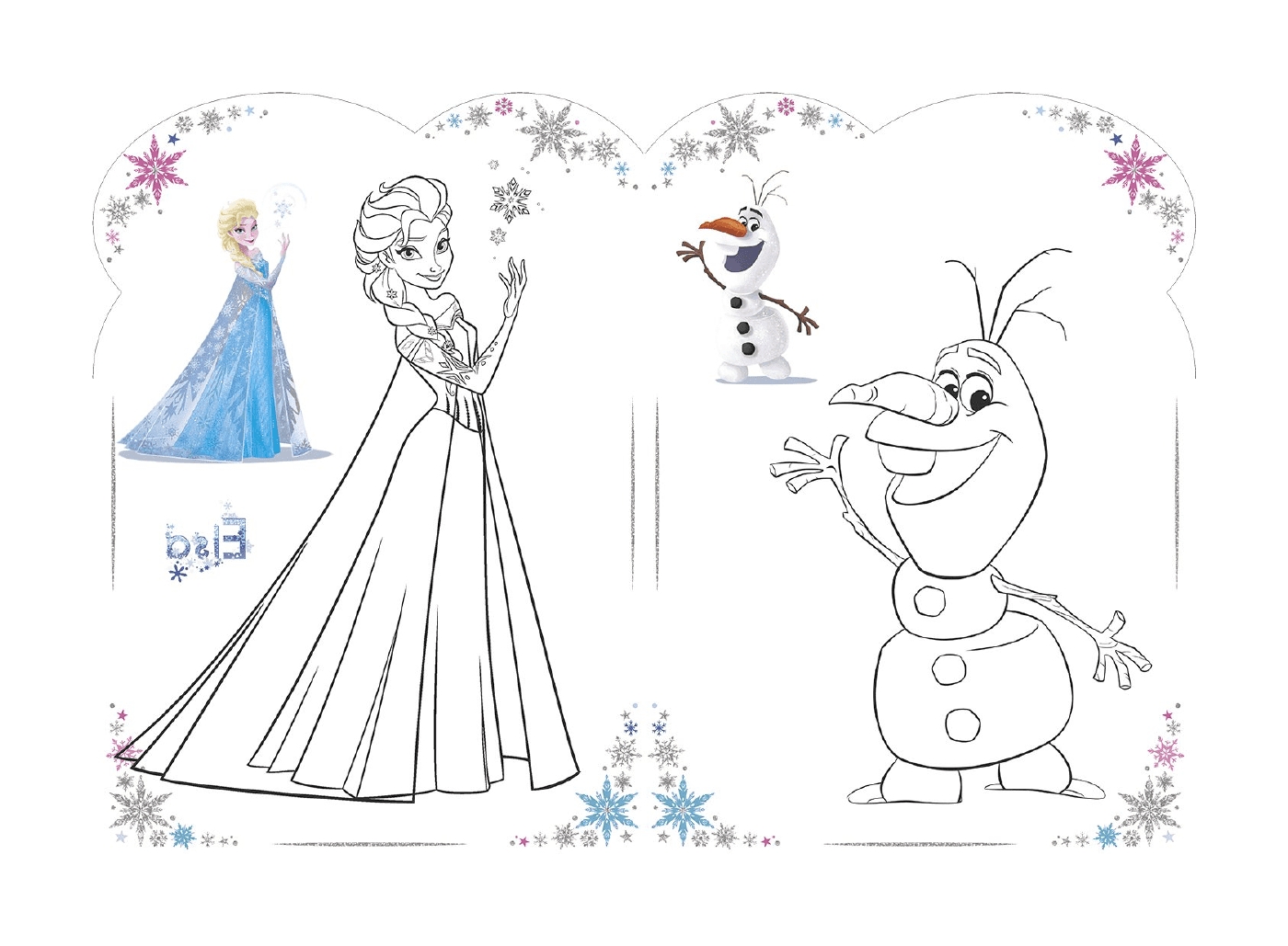  Olaf y Elsa de La Reine des neiges, Disney 2018 
