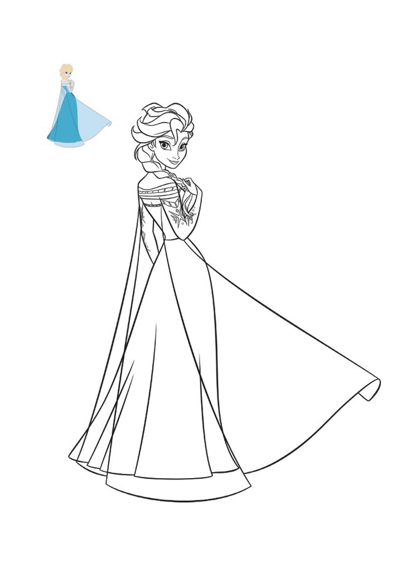  La reina de la nieve Elsa en vestido de princesa, Disney 