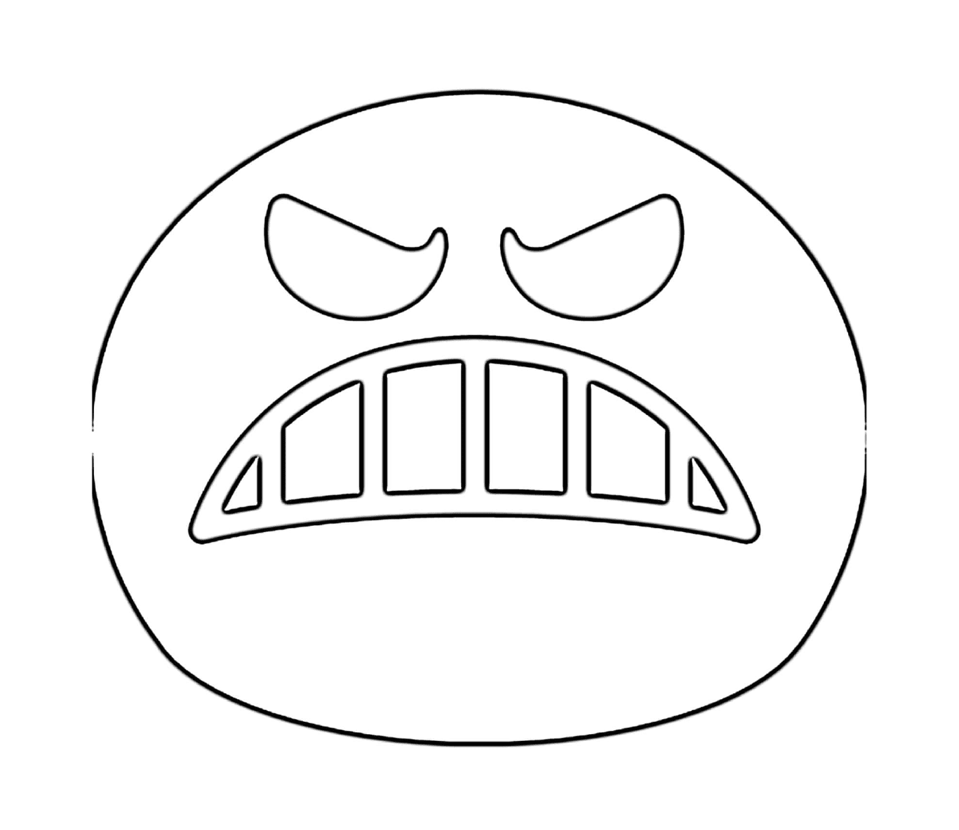  Un volto arrabbiato è disegnato 