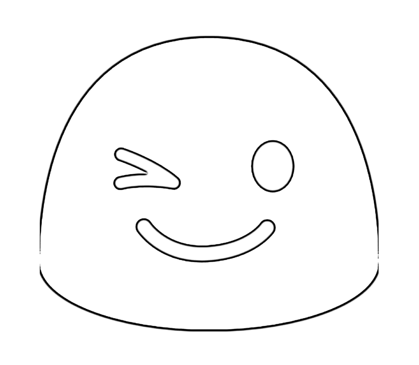  Ein lächelndes Gesicht mit einem Augenzwinkern 