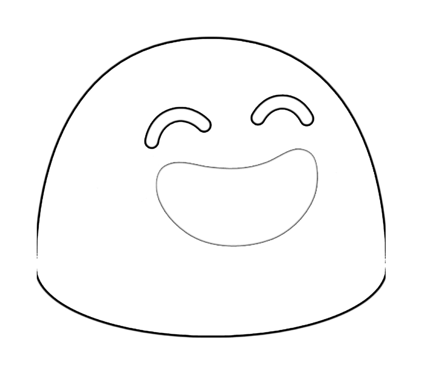  Un volto disegnato con un grande sorriso 