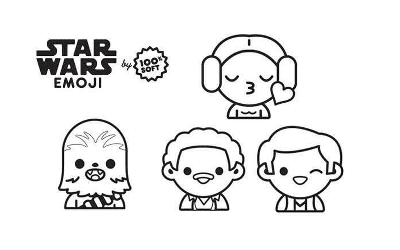  Diferentes caras de Star Wars están representadas 